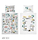 Pościel bawełniana 90x120 Miasto 3613 A szara biała domek koparka dźwig drzewa dziecięca Kids 1 Pościel bawełniana 90x120 Miasto 3613 A szara biała domek koparka dźwig drzewa dziecięca Kids 1