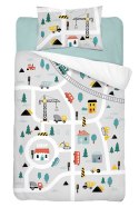 Pościel bawełniana 90x120 Miasto 3613 A szara biała domek koparka dźwig drzewa dziecięca Kids 1 Pościel bawełniana 90x120 Miasto 3613 A szara biała domek koparka dźwig drzewa dziecięca Kids 1