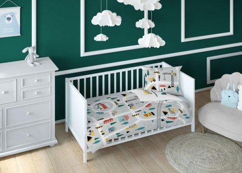 Pościel bawełniana 90x120 Miasto 3613 A szara biała domek koparka dźwig drzewa dziecięca Kids 1 Pościel bawełniana 90x120 Miasto 3613 A szara biała domek koparka dźwig drzewa dziecięca Kids 1