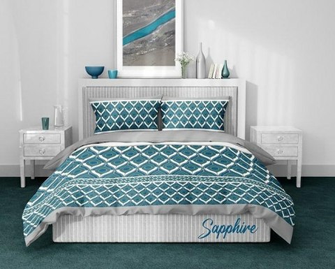 Pościel satynowa 140x200 Sapphire geometria zielona szara granatowa Satin Home 1 Pościel satynowa 140x200 Sapphire geometria zielona szara granatowa Satin Home 1