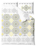 Pościel satynowa 160x200 Sunshine Glamour biała żółta szara ornamenty orientalna Home Satin 1 Pościel satynowa 160x200 Sunshine Glamour biała żółta szara ornamenty orientalna Home Satin 1