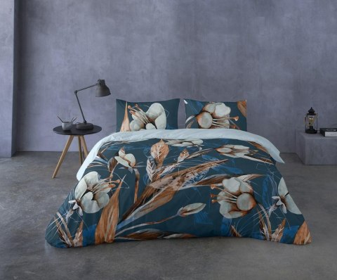 Pościel satynowa 160x200 kwiaty turkusowa szara Prestige 1 Pościel satynowa 160x200 kwiaty turkusowa szara Prestige 1