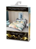 Pościel satynowa 220x200 Minerals 009 minerały opalizująca złota niebieska beżowa dwustronna