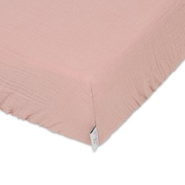 Prześcieradło muślinowe z gumką 70x140 pudrowe różowe 12 Muslin