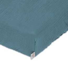 Prześcieradło muślinowe z gumką 70x140 turkusowe ciemne 34 Muslin