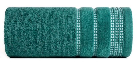 Ręcznik 30x50 Amanda turkusowy ciemny z ozdobną welurową bordiurą w pasy frotte 500 g/m2 Eurofirany Ręcznik 30x50 Amanda turkusowy ciemny z ozdobną welurową bordiurą w pasy frotte 500 g/m2 Eurofirany
