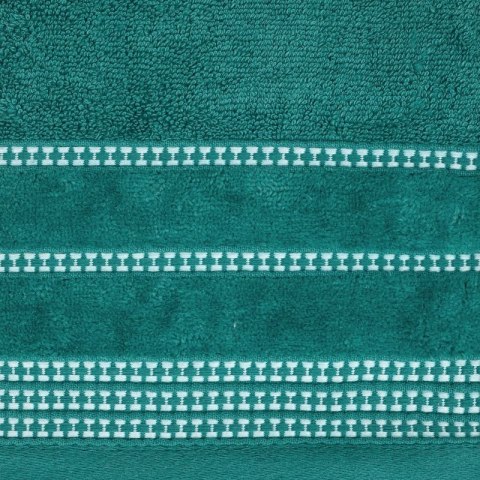 Ręcznik 30x50 Amanda turkusowy ciemny z ozdobną welurową bordiurą w pasy frotte 500 g/m2 Eurofirany Ręcznik 30x50 Amanda turkusowy ciemny z ozdobną welurową bordiurą w pasy frotte 500 g/m2 Eurofirany