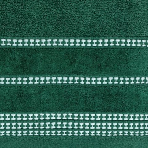 Ręcznik 30x50 Amanda zielony ciemny z ozdobną welurową bordiurą w pasy frotte 500 g/m2 Eurofirany Ręcznik 30x50 Amanda zielony ciemny z ozdobną welurową bordiurą w pasy frotte 500 g/m2 Eurofirany