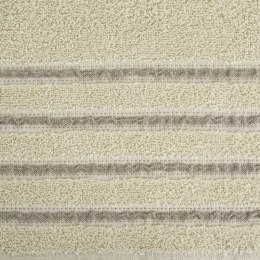 Ręcznik 30x50 Jasper beżowy szybkoschnący z ozdobną bordiurą w pasy 380g/m2 frotte Eurofirany