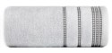 Ręcznik 50x90 Amanda srebrny z ozdobną welurową bordiurą w pasy frotte 500 g/m2 Eurofirany Ręcznik 50x90 Amanda srebrny z ozdobną welurową bordiurą w pasy frotte 500 g/m2 Eurofirany