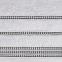 Ręcznik 50x90 Amanda srebrny z ozdobną welurową bordiurą w pasy frotte 500 g/m2 Eurofirany Ręcznik 50x90 Amanda srebrny z ozdobną welurową bordiurą w pasy frotte 500 g/m2 Eurofirany