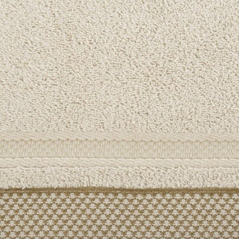 Ręcznik 50x90 Kinga beżowy z ozdobną bordiurą w pasy 485g/m2 frotte Eurofirany Ręcznik 50x90 Kinga beżowy z ozdobną bordiurą w pasy 485g/m2 frotte Eurofirany