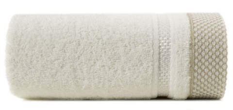Ręcznik 50x90 Kinga kremowy z ozdobną bordiurą w pasy 485g/m2 frotte Eurofirany Ręcznik 50x90 Kinga kremowy z ozdobną bordiurą w pasy 485g/m2 frotte Eurofirany