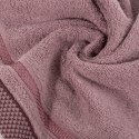 Ręcznik 50x90 Kinga liliowy ciemny z ozdobną bordiurą w pasy 485g/m2 frotte Eurofirany Ręcznik 50x90 Kinga liliowy ciemny z ozdobną bordiurą w pasy 485g/m2 frotte Eurofirany