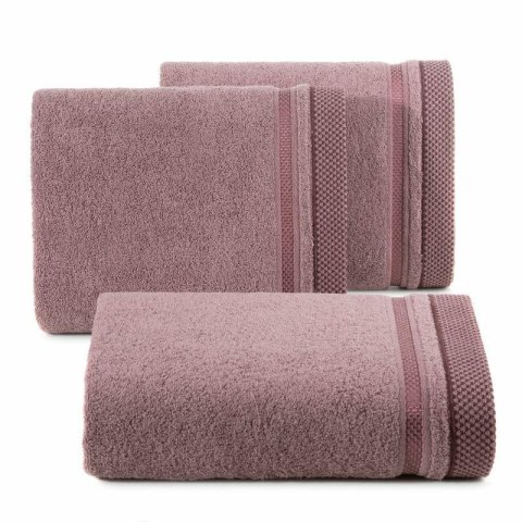 Ręcznik 50x90 Kinga liliowy ciemny z ozdobną bordiurą w pasy 485g/m2 frotte Eurofirany Ręcznik 50x90 Kinga liliowy ciemny z ozdobną bordiurą w pasy 485g/m2 frotte Eurofirany