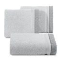 Ręcznik 50x90 Kinga srebrny z ozdobną bordiurą w pasy 485g/m2 frotte Eurofirany Ręcznik 50x90 Kinga srebrny z ozdobną bordiurą w pasy 485g/m2 frotte Eurofirany