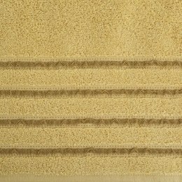 Ręcznik 70x140 Jasper miodowy szybkoschnący z ozdobną bordiurą w pasy 380g/m2 frotte Eurofirany