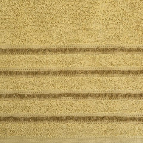 Ręcznik 70x140 Jasper miodowy szybkoschnący z ozdobną bordiurą w pasy 380g/m2 frotte Eurofirany Ręcznik 70x140 Jasper miodowy szybkoschnący z ozdobną bordiurą w pasy 380g/m2 frotte Eurofirany