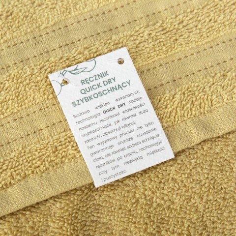 Ręcznik 70x140 Jasper miodowy szybkoschnący z ozdobną bordiurą w pasy 380g/m2 frotte Eurofirany Ręcznik 70x140 Jasper miodowy szybkoschnący z ozdobną bordiurą w pasy 380g/m2 frotte Eurofirany