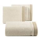 Ręcznik 70x140 Kinga beżowy z ozdobną bordiurą w pasy 485g/m2 frotte Eurofirany Ręcznik 70x140 Kinga beżowy z ozdobną bordiurą w pasy 485g/m2 frotte Eurofirany