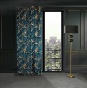 Zasłona 140x250 Musa 3 granatowa beżowa liście miłorzębu gotowa na przelotkach welurowa Limited Collection Eurofirany Zasłona 140x250 Musa 3 granatowa beżowa liście miłorzębu gotowa na przelotkach welurowa Limited Collection Eurofirany