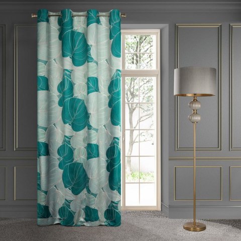 Zasłona 140x250 Salvia 4 zielona miętowa liście gotowa na przelotkach welurowa Limited Collection Eurofirany Zasłona 140x250 Salvia 4 zielona miętowa liście gotowa na przelotkach welurowa Limited Collection Eurofirany