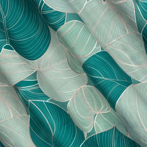 Zasłona 140x250 Salvia 4 zielona miętowa liście gotowa na przelotkach welurowa Limited Collection Eurofirany Zasłona 140x250 Salvia 4 zielona miętowa liście gotowa na przelotkach welurowa Limited Collection Eurofirany