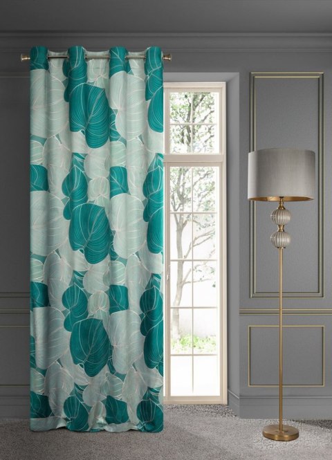 Zasłona 140x250 Salvia 4 zielona miętowa liście gotowa na przelotkach welurowa Limited Collection Eurofirany Zasłona 140x250 Salvia 4 zielona miętowa liście gotowa na przelotkach welurowa Limited Collection Eurofirany