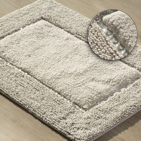 Dywanik 60x90 Chic beżowy z bawełny zdobiony kryształkami w stylu glamour Eurofirany Dywanik 60x90 Chic beżowy z bawełny zdobiony kryształkami w stylu glamour Eurofirany