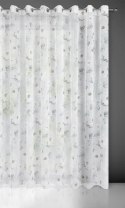 Firana 350x250 Bessy biała różowa gotowa na przelotkach z matowej etaminy z kwiatowym motywem Eurofirany Firana 350x250 Bessy biała różowa gotowa na przelotkach z matowej etaminy z kwiatowym motywem Eurofirany