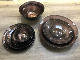 Patera 31x31x2 Pati brązowa czarna ze szkła artystycznego Eurofirany