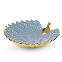 Patera ceramiczna 33x33x8 Hiral 3 niebieska złota liść Eurofirany