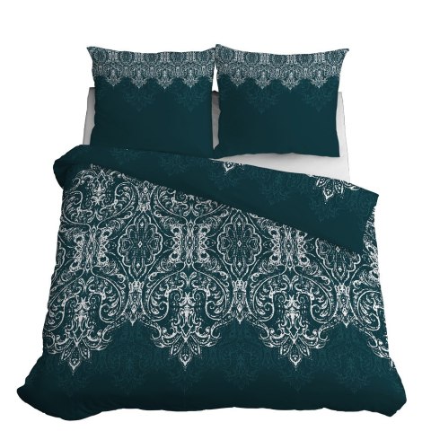 Pościel satynowa 140x200 turkusowa ciemna glamour ornamenty 3831 B Home Satin 77 Pościel satynowa 140x200 turkusowa ciemna glamour ornamenty 3831 B Home Satin 77