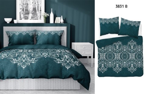 Pościel satynowa 140x200 turkusowa ciemna glamour ornamenty 3831 B Home Satin 77 Pościel satynowa 140x200 turkusowa ciemna glamour ornamenty 3831 B Home Satin 77