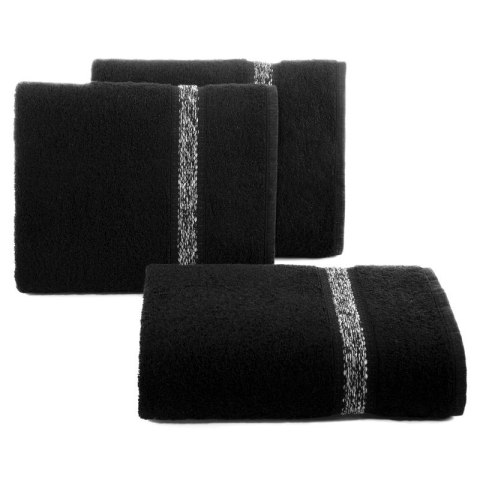 Ręcznik 50x90 Altea czarny z ozdobną bordiurą z melanżowym pasem frotte 500 g/m2 Eurofirany Ręcznik 50x90 Altea czarny z ozdobną bordiurą z melanżowym pasem frotte 500 g/m2 Eurofirany