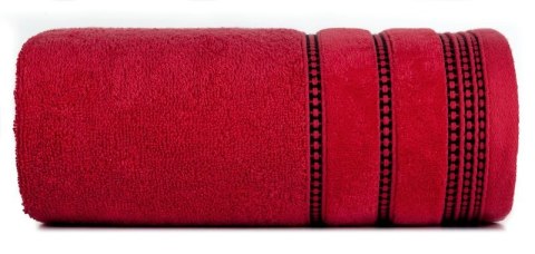 Ręcznik 50x90 Amanda czerwony z ozdobną welurową bordiurą w pasy frotte 500 g/m2 Eurofirany Ręcznik 50x90 Amanda czerwony z ozdobną welurową bordiurą w pasy frotte 500 g/m2 Eurofirany