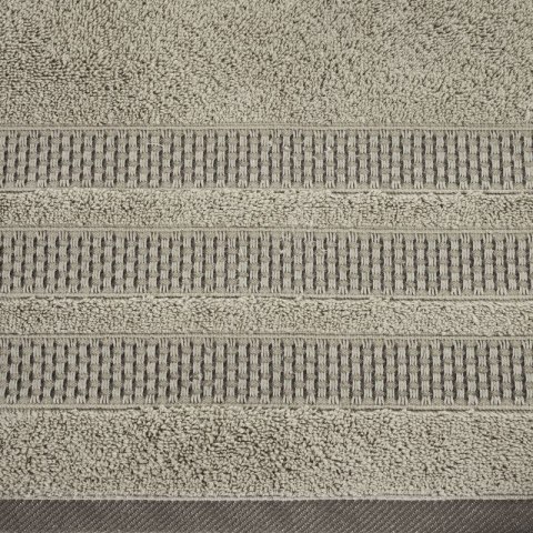 Ręcznik 50x90 Nastia beżowy ciemny z żakardową bordiurą w pasy w stylu eko frotte 500 g/m2 Eurofirany Ręcznik 50x90 Nastia beżowy ciemny z żakardową bordiurą w pasy w stylu eko frotte 500 g/m2 Eurofirany
