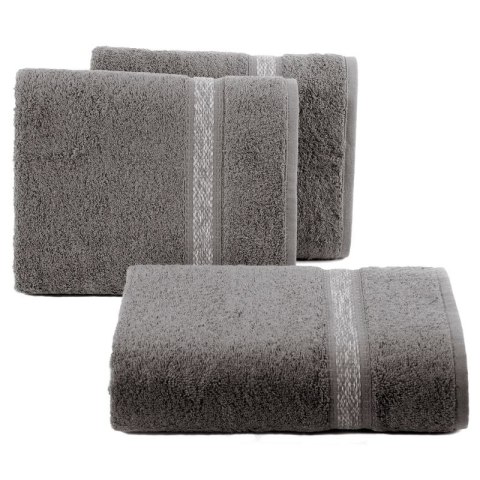 Ręcznik 70x140 Altea stalowy z ozdobną bordiurą z melanżowym pasem frotte 500 g/m2 Eurofirany Ręcznik 70x140 Altea stalowy z ozdobną bordiurą z melanżowym pasem frotte 500 g/m2 Eurofirany