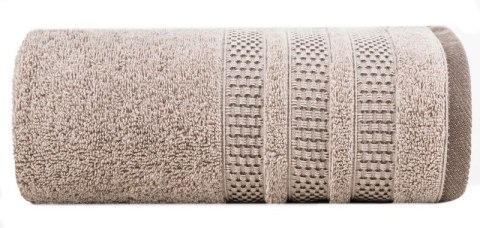 Ręcznik 70x140 Nastia beżowy z żakardową bordiurą w pasy w stylu eko frotte 500 g/m2 Eurofirany Ręcznik 70x140 Nastia beżowy z żakardową bordiurą w pasy w stylu eko frotte 500 g/m2 Eurofirany