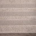 Ręcznik 70x140 Nastia beżowy z żakardową bordiurą w pasy w stylu eko frotte 500 g/m2 Eurofirany Ręcznik 70x140 Nastia beżowy z żakardową bordiurą w pasy w stylu eko frotte 500 g/m2 Eurofirany