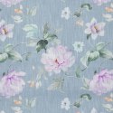 Zasłona 140x250 Flora srebrna fioletowa kwiaty gotowa na przelotkach Eurofirany Zasłona 140x250 Flora srebrna fioletowa kwiaty gotowa na przelotkach Eurofirany