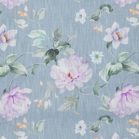Zasłona 140x250 Flora srebrna fioletowa kwiaty gotowa na przelotkach Eurofirany Zasłona 140x250 Flora srebrna fioletowa kwiaty gotowa na przelotkach Eurofirany