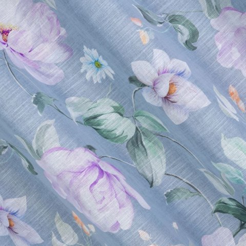 Zasłona 140x250 Flora srebrna fioletowa kwiaty gotowa na przelotkach Eurofirany Zasłona 140x250 Flora srebrna fioletowa kwiaty gotowa na przelotkach Eurofirany