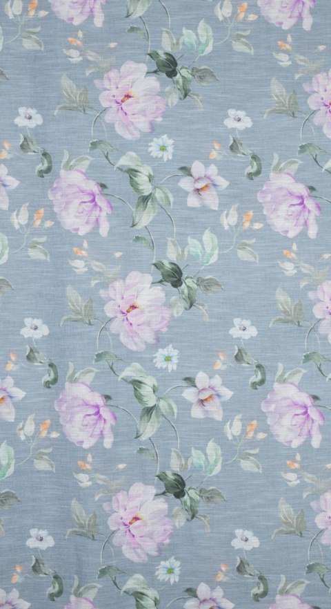 Zasłona 140x250 Flora srebrna fioletowa kwiaty gotowa na przelotkach Eurofirany Zasłona 140x250 Flora srebrna fioletowa kwiaty gotowa na przelotkach Eurofirany