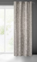Zasłona 140x250 Livia beżowa z botanicznym wytłaczanym wzorem liści welurowa gotowa na przelotkach Eurofirany Zasłona 140x250 Livia beżowa z botanicznym wytłaczanym wzorem liści welurowa gotowa na przelotkach Eurofirany