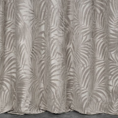 Zasłona 140x250 Livia beżowa z botanicznym wytłaczanym wzorem liści welurowa gotowa na przelotkach Eurofirany Zasłona 140x250 Livia beżowa z botanicznym wytłaczanym wzorem liści welurowa gotowa na przelotkach Eurofirany