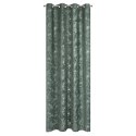 Zasłona 140x250 Livia miętowa ciemna z botanicznym wytłaczanym wzorem liści welurowa gotowa na przelotkach Eurofirany Zasłona 140x250 Livia miętowa ciemna z botanicznym wytłaczanym wzorem liści welurowa gotowa na przelotkach Eurofirany