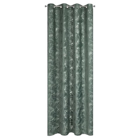 Zasłona 140x250 Livia miętowa ciemna z botanicznym wytłaczanym wzorem liści welurowa gotowa na przelotkach Eurofirany Zasłona 140x250 Livia miętowa ciemna z botanicznym wytłaczanym wzorem liści welurowa gotowa na przelotkach Eurofirany
