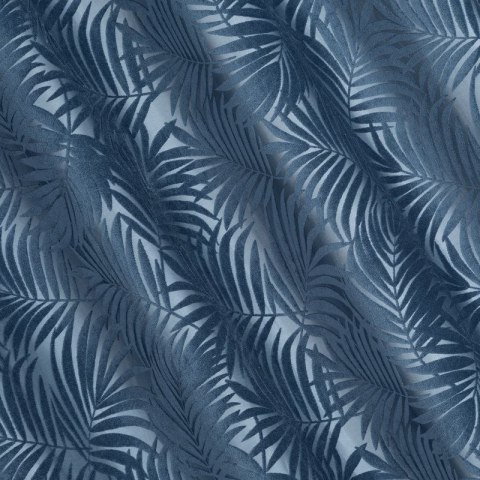 Zasłona 140x250 Livia niebieska ciemna z botanicznym wytłaczanym wzorem liści welurowa gotowa na przelotkach Eurofirany Zasłona 140x250 Livia niebieska ciemna z botanicznym wytłaczanym wzorem liści welurowa gotowa na przelotkach Eurofirany