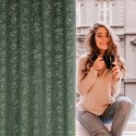 Zasłona 140x250 Octavia miętowa ciemna z miękkiego weluru z wytłaczanym wzorem liści gotowa na przelotkach Eurofirany Zasłona 140x250 Octavia miętowa ciemna z miękkiego weluru z wytłaczanym wzorem liści gotowa na przelotkach Eurofirany
